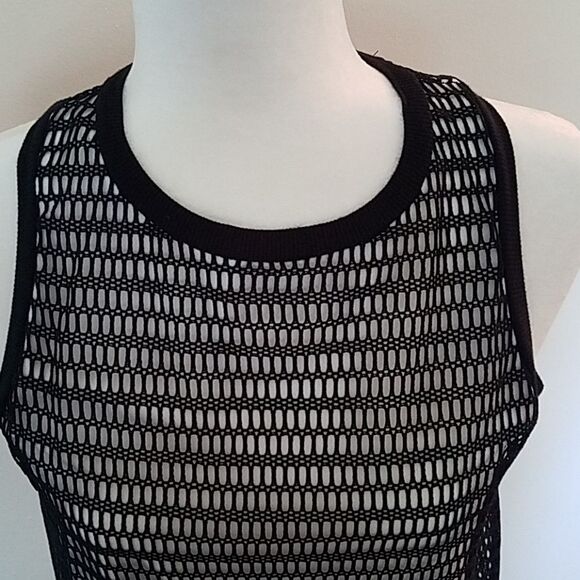 Willow & Clay Tank Top Womens Size S Black Lace Overlay White Sleeveless NEW - Picture 3 of 8